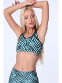 Sports top with geometric shapes, turquoise MR15501 - Online store - Boutique